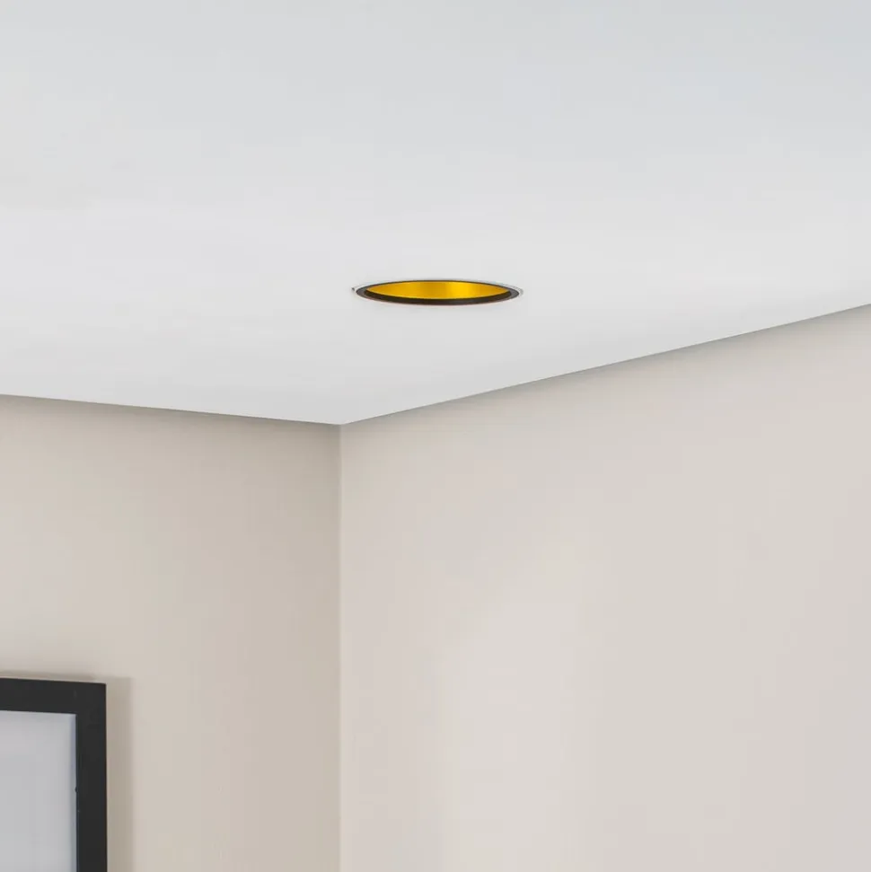 Bega LED indbygget loftspot Studio Line, sort/messing, aluminium