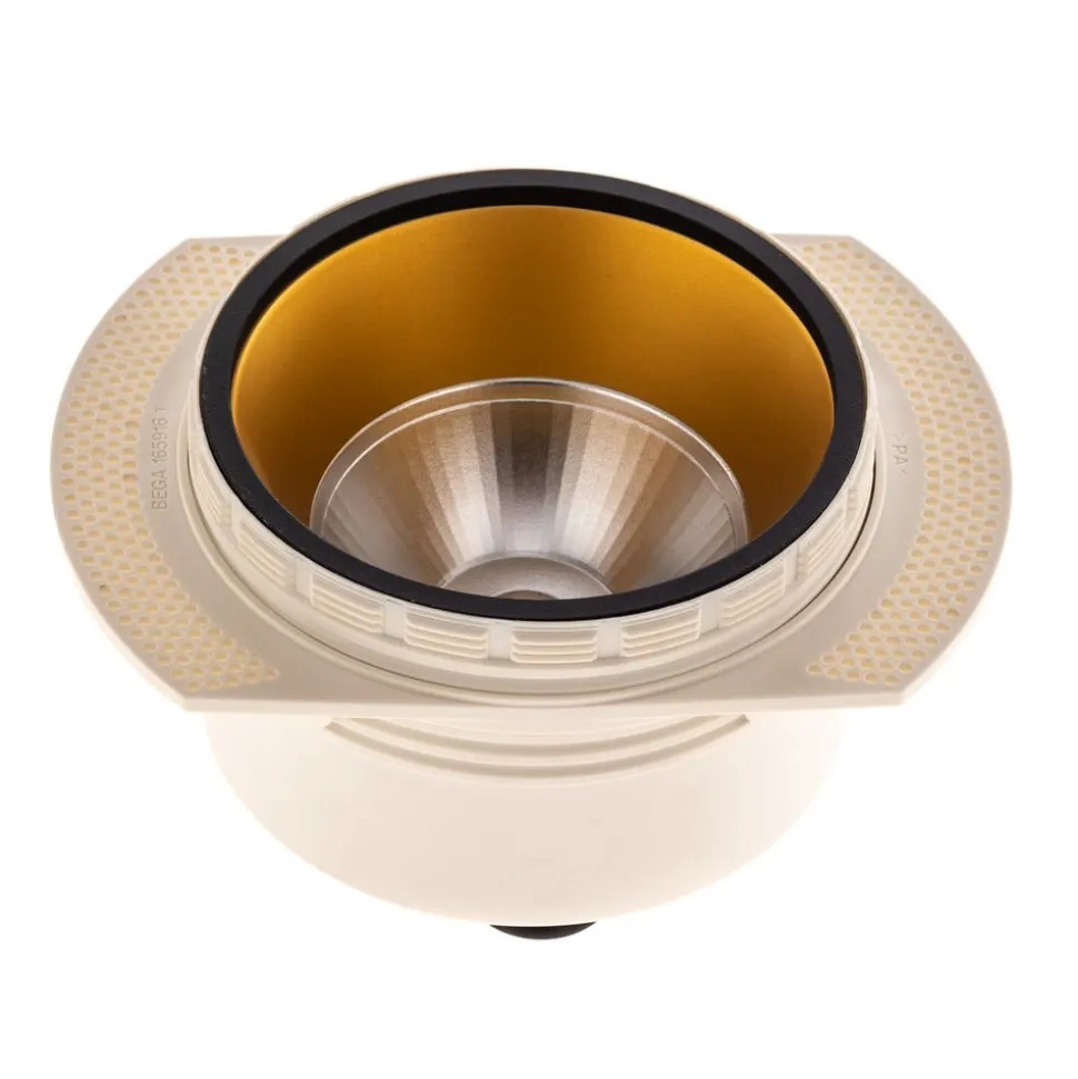 Bega LED indbygget loftspot Studio Line, sort/messing, aluminium