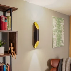 BEGA Studio Line væglampe cut 28W sort/messing