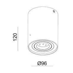 Bengala loftspot, hvid, Ø 9,6 cm, drejelig og svingbar