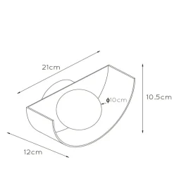 Benni væglampe med kugleskærm af glas, grøn
