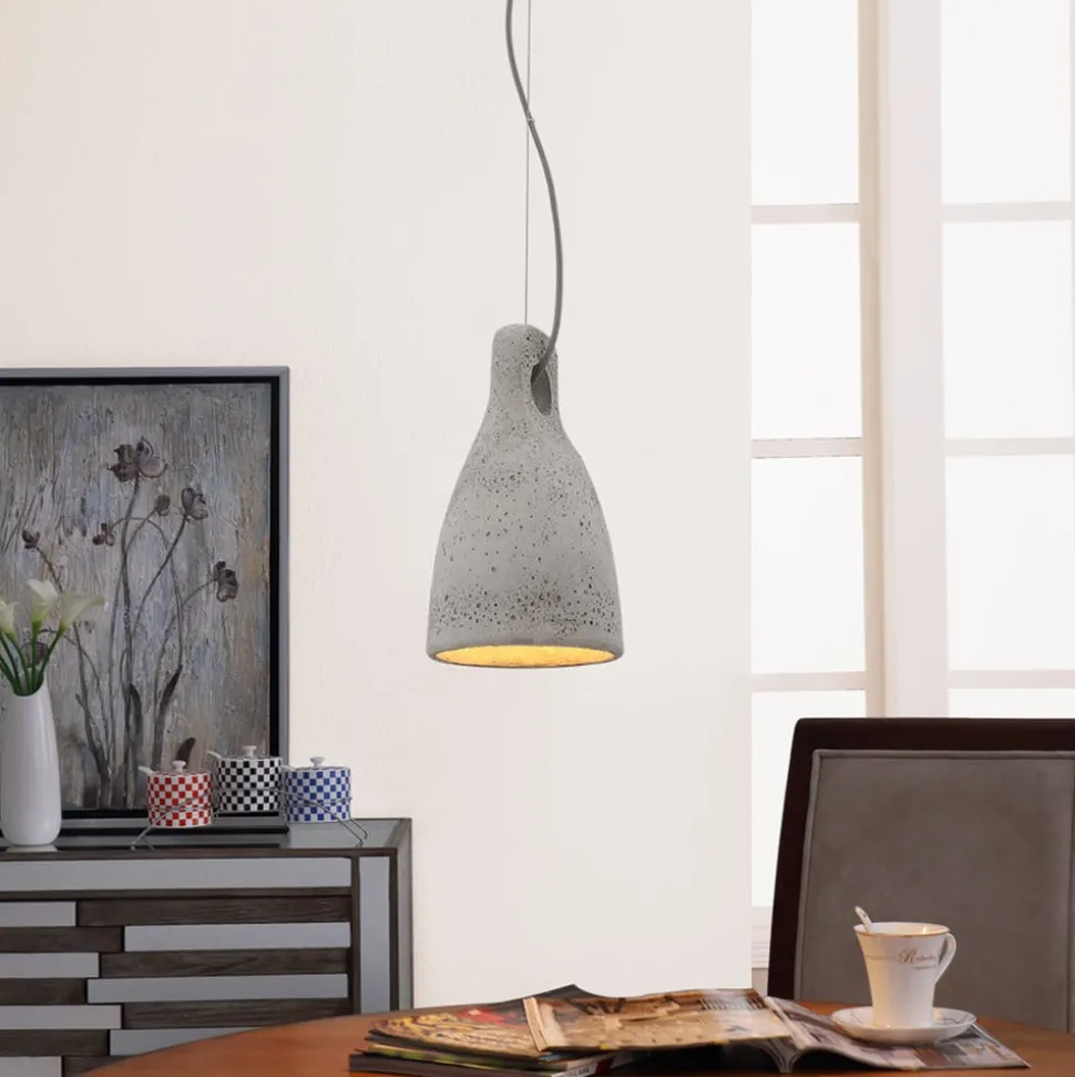 Beton pendellampen Lenna i grå