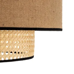 Big Boho loftlampe, rattan, beige/sort