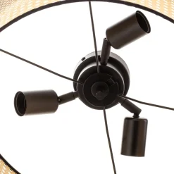 Big Boho loftlampe, rattan, beige/sort