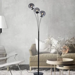 Big Widow gulvlampe med tre glasskærme