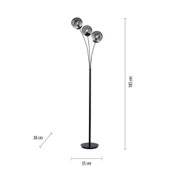 Big Widow gulvlampe med tre glasskærme