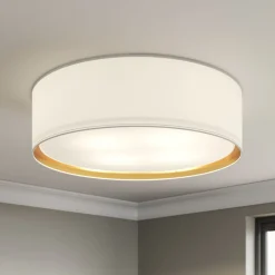 Bilbao loftslampe, hvid/guld, Ø 60 cm