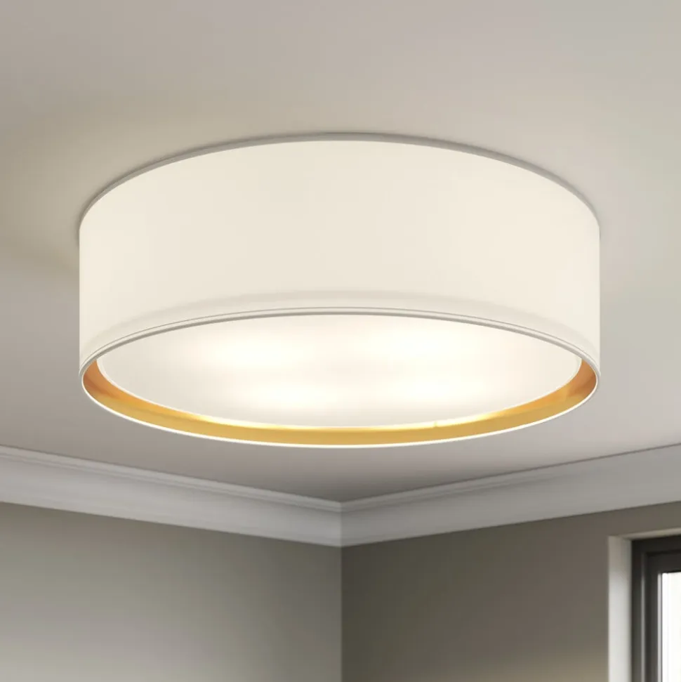 Bilbao loftslampe, hvid/guld, Ø 60 cm