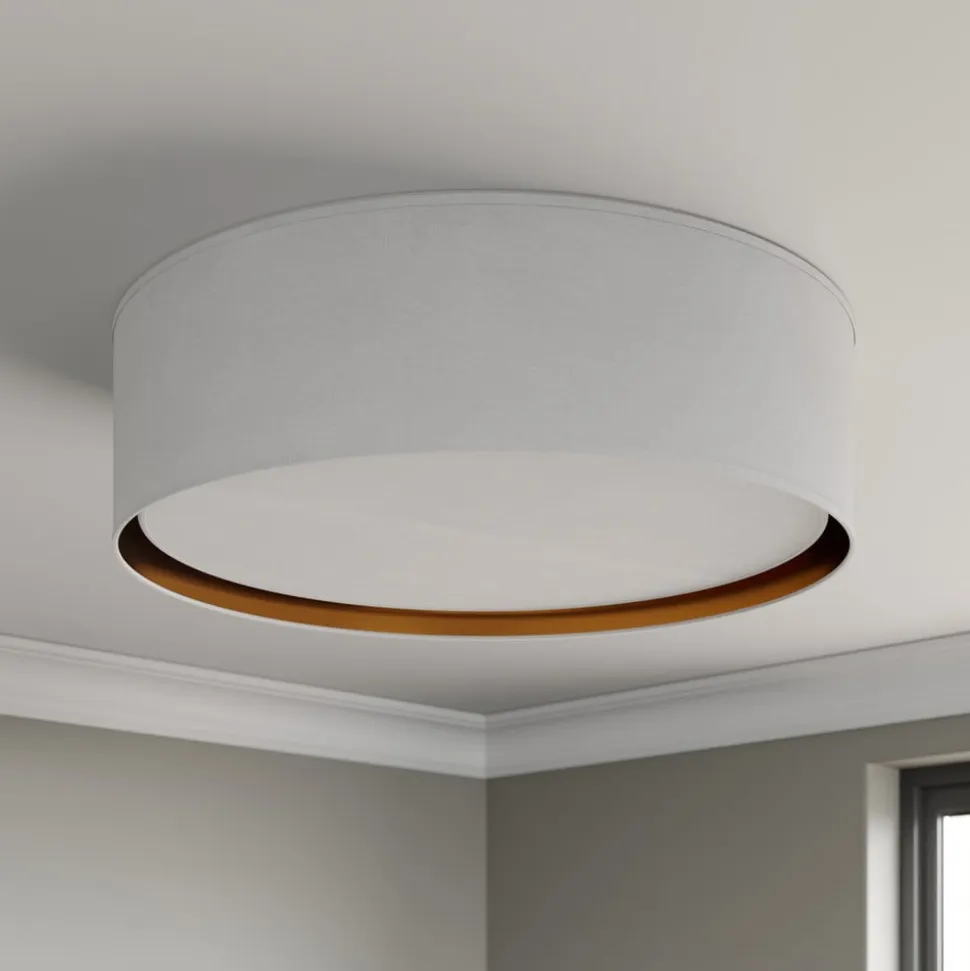 Bilbao loftslampe, hvid/guld, Ø 60 cm