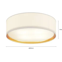 Bilbao loftslampe, hvid/guld, Ø 60 cm