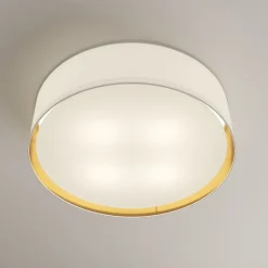 Bilbao loftslampe, hvid/guld, Ø 60 cm