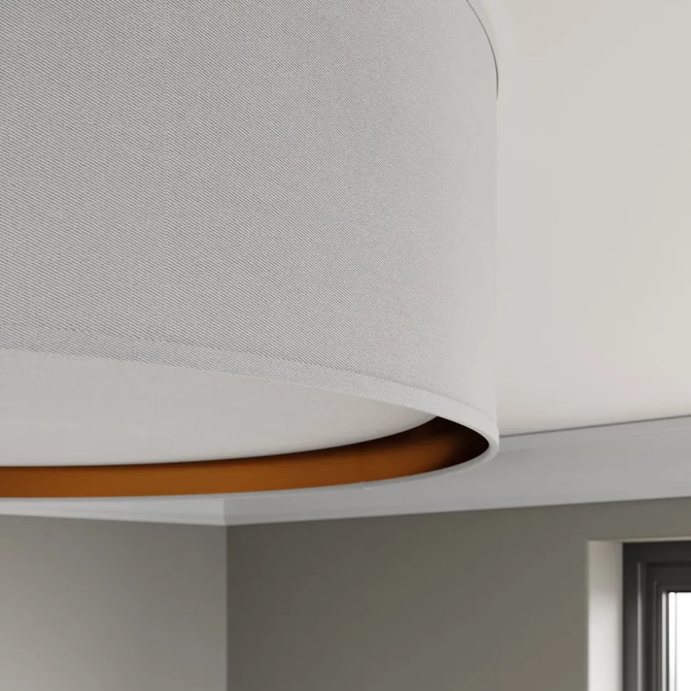 Bilbao loftslampe, hvid/guld, Ø 60 cm