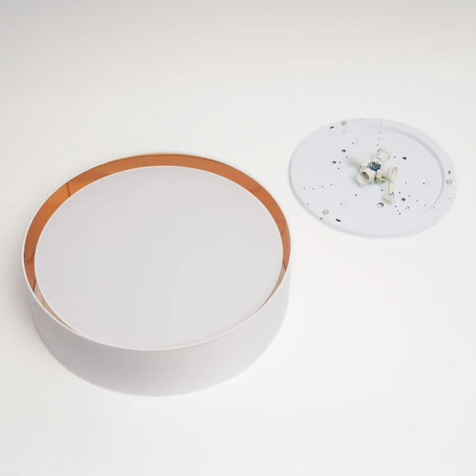 Bilbao loftslampe, hvid/guld, Ø 60 cm