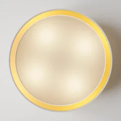 Bilbao loftslampe, hvid/guld, Ø 45 cm