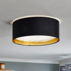 Bilbao loftslampe, sort/guld, Ø 45 cm