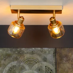 Bjorn loftspot, 2 lyskilder, guld/messing