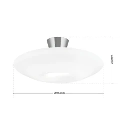 Blanc loftlampe, opalglas, mat nikkel
