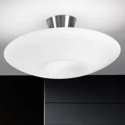 Blanc loftlampe, opalglas, mat nikkel