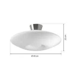 Blanc loftlampe, opalglas, mat nikkel