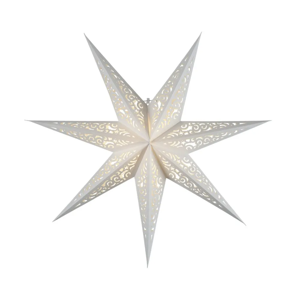 Blondepapirstjerne uden lys, Ø 80 cm, hvid