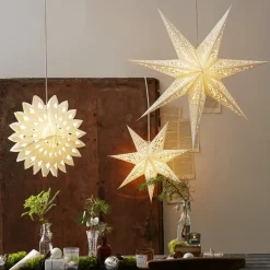 Blonderet papirstjerne, Ø 45 cm, hvid, uden belysning