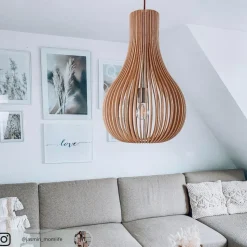 Bodo pendellampe, lyst træ