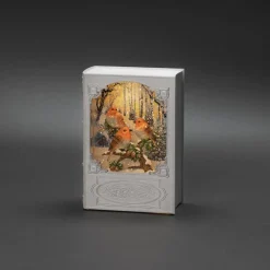 Bog med fugle vandlygte LED-borddekoration