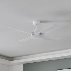 Bondi 1 loftventilator, mat hvid, fjernbetjening