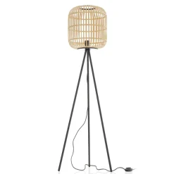 Bordesley gulvlampe, trefod, med træskærm