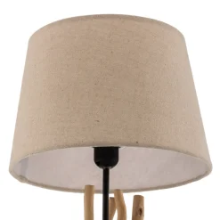 Bordlampe Agar med stofskærm og træelement