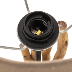 Bordlampe Agar med stofskærm og træelement