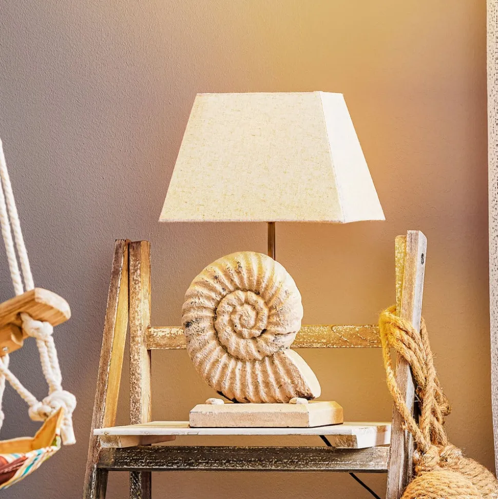 Bordlampe Conchiglia med dekoreret fod