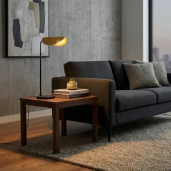 Bordlampe Corner, sort/guld, højde 57 cm, E14