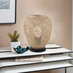 Bordlampe Dembleby i træ, naturfarver