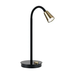 Bordlampe Dotty, messing, højde 45 cm, fod, dæmper, GU10