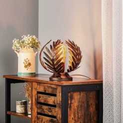 Bordlampe Felce som bregne i bronze, højde 24 cm