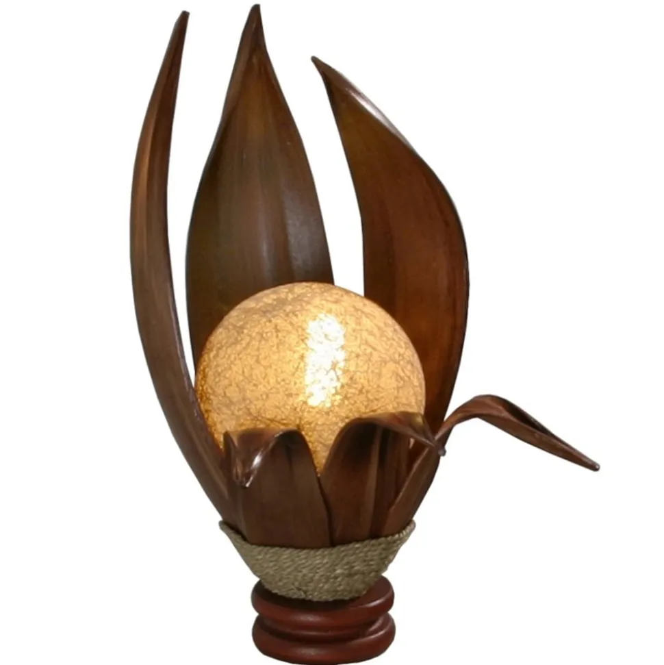 Bordlampe Karima fremstillet af hærdede kokosblade