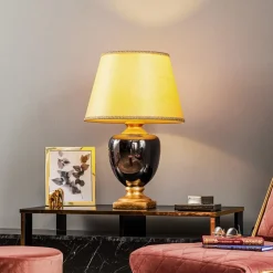 Bordlampe Mozart i spejlet grå/guld