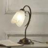 Bordlampe Odino, 1 lyskilde, bronzefarvet, metal, glas