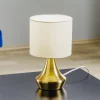 Bordlampe Ottone med tekstilskærm, messing