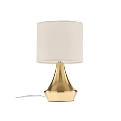 Bordlampe Ottone med tekstilskærm, messing