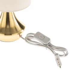 Bordlampe Ottone med tekstilskærm, messing