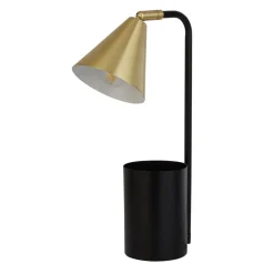 Bordlampe Rivan, sort/guld, metal, 41 cm, E14