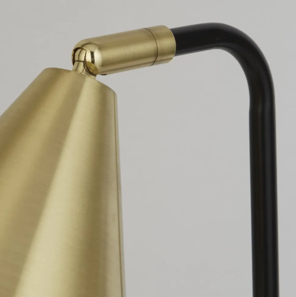 Bordlampe Rivan, sort/guld, metal, 41 cm, E14