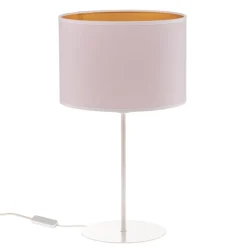 Bordlampe Roller, hvid/guld, højde 50 cm