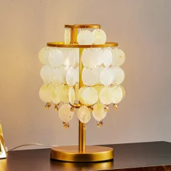 Bordlampe Ruben med perlemorskiver