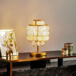 Bordlampe Ruben med perlemorskiver