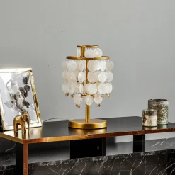 Bordlampe Ruben med perlemorskiver