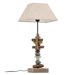 Bordlampe Seregon med stendekoration, højde 63 cm