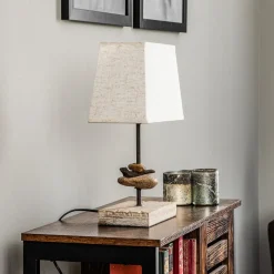 Bordlampe Seregon med stofskærm, højde 39 cm